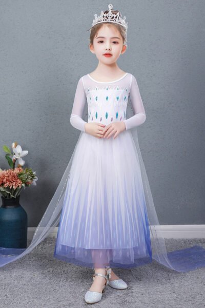 Långärmad Barn Frost 2 Elsa Prinsessklänning